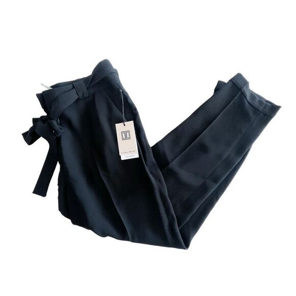 Ivanka Trump Womens Trouser Pants Bow Tie Black Size 10 NWT - Picture 1 of 11
